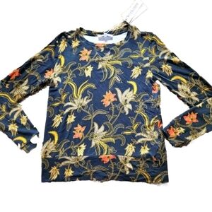 NWT Workshop Republic Clothing modal top Size XS. Colors coral grey black gold